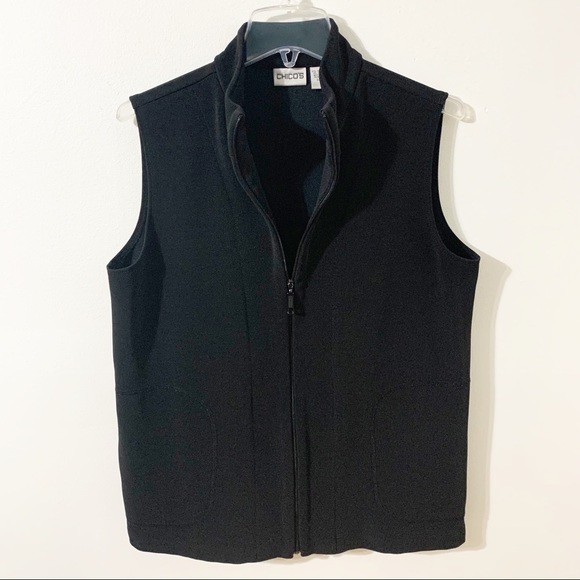 Chico’s Ponte Fabric Fully Front Zipped Layering Vest Similar to Travelers Line - Picture 3 of 11
